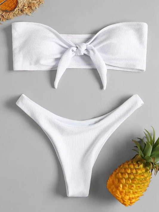 2025 New Bikini Bottoms Women's Swimsuit Low Waisted Bottom Solid Red Swimwear Thong Beachwear Brazilian Bathing Suit Summer