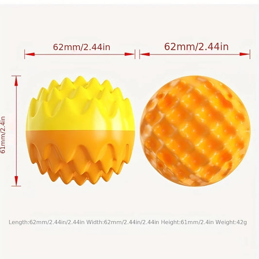 Pet Toy Ball, Chewable, Molar, Teeth Cleaning, Bite-resistant Cat Toy, Chewing and Sounding, Elastic Dog Toy Ball